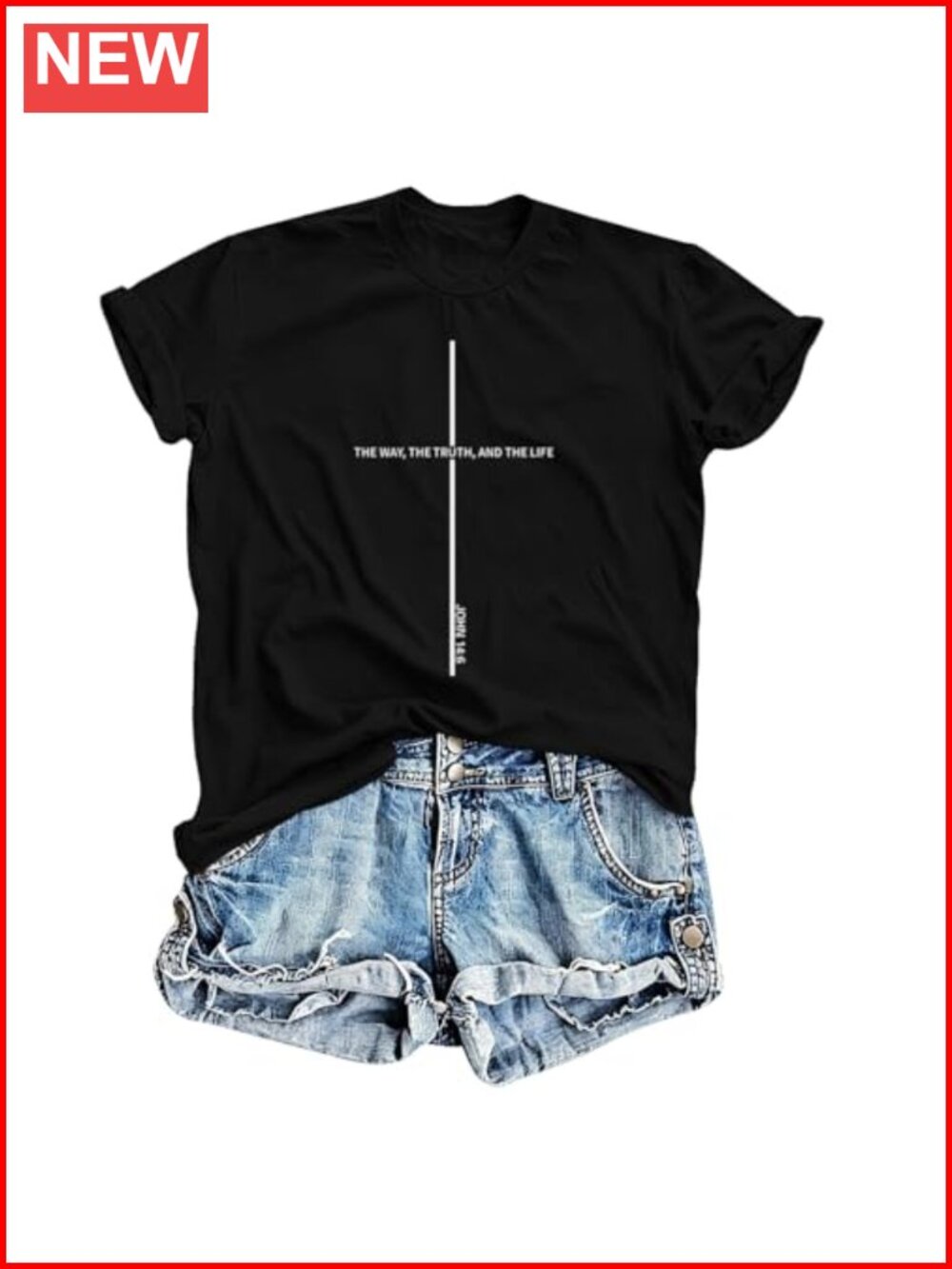 Christian Jesus Cross Faith Religious Bible Verse Graphic T-Shirt